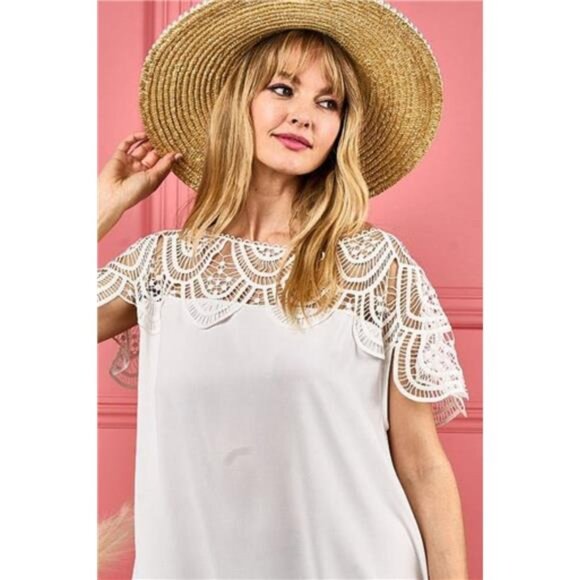 BiBi‎ Crochet Lace Yoke Detailed Wrinkled Dress - Picture 2 of 3